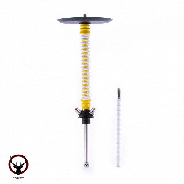 Кальян MAMAY CUSTOMS Coilovers жёлто-белый (грав. иллюзия) (без колбы)