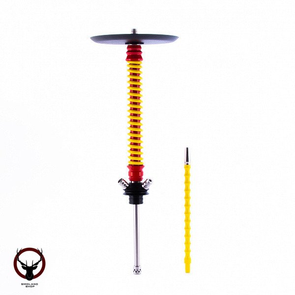 Кальян MAMAY CUSTOMS Coilovers красно-жёлтый (грав. shark) (без колбы)