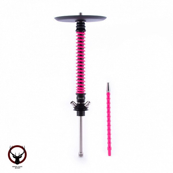 Кальян MAMAY CUSTOMS Coilovers чёрно-розовый (грав. иллюзия) (без колбы)