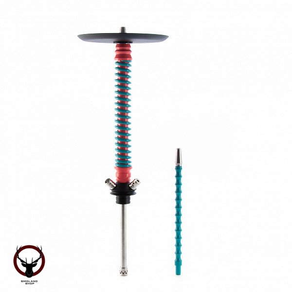 Кальян MAMAY CUSTOMS Coilovers розово-морская волна (грав. черепа) (без колбы)