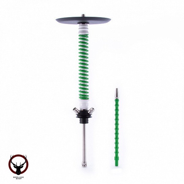 Кальян MAMAY CUSTOMS Coilovers бело-зелёный (грав. черепа) (без колбы)