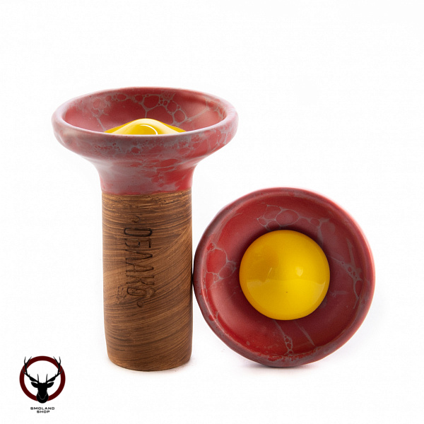 Чашка Облако Flow yellow on red-grey marble