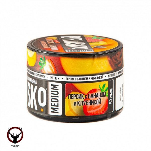 BRUSKO MEDIUM Персик с бананом и клубникой 50гр МРК