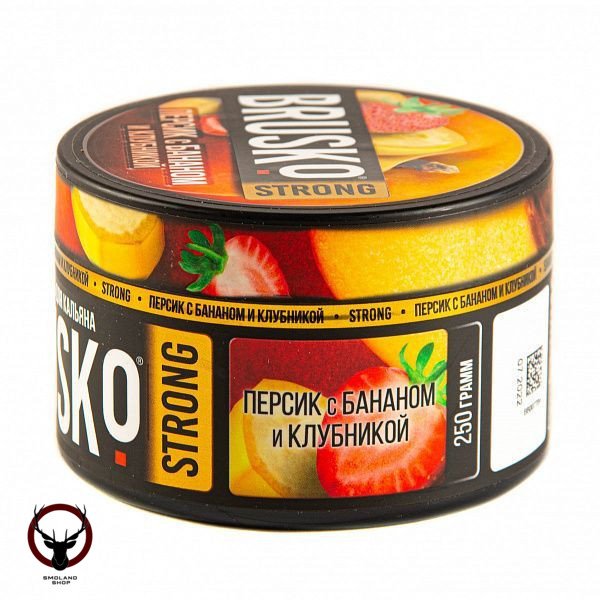 BRUSKO STRONG Персик с бананом и клубникой 250гр МРК