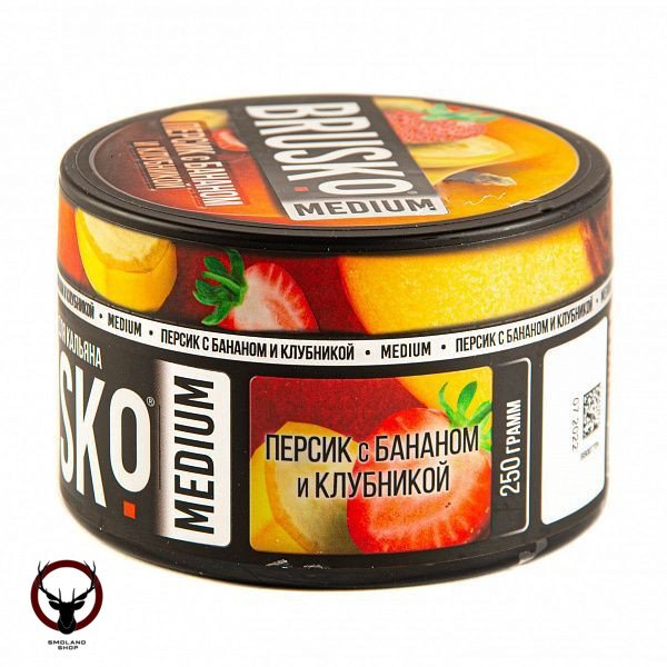 BRUSKO MEDIUM Персик с бананом и клубникой 250гр МРК