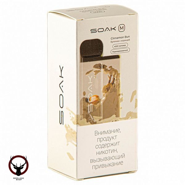 Электронная сигарета SOAK M Cinnamon Bun 4000 затяжек