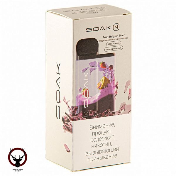 Электронная сигарета SOAK M Fruit Belgian Beer 4000 затяжек