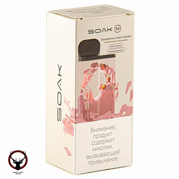 Электронная сигарета SOAK M Strawberry Cream Dream 4000 затяжек
