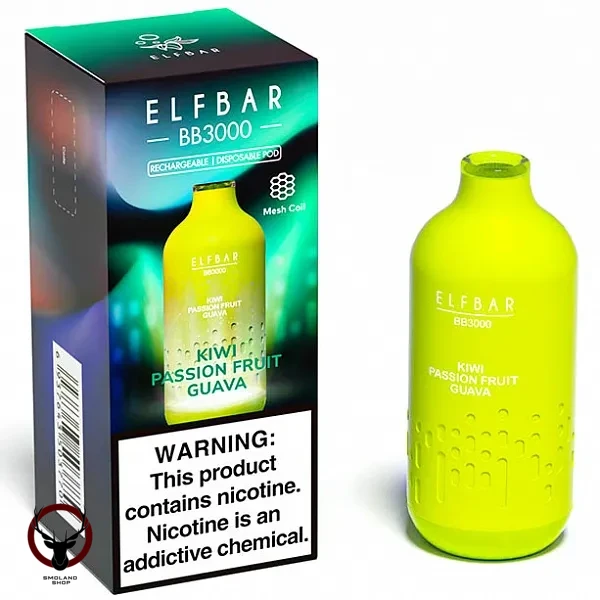 Электронная сигарета ELF BAR BB Kiwi Passion Fruit Guava (3000 затяжек) 20 мг