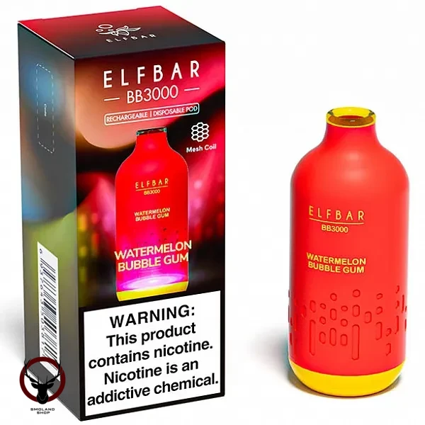 Электронная сигарета ELF BAR BB Watermelon Bubble Gum (3000 затяжек) 20 мг