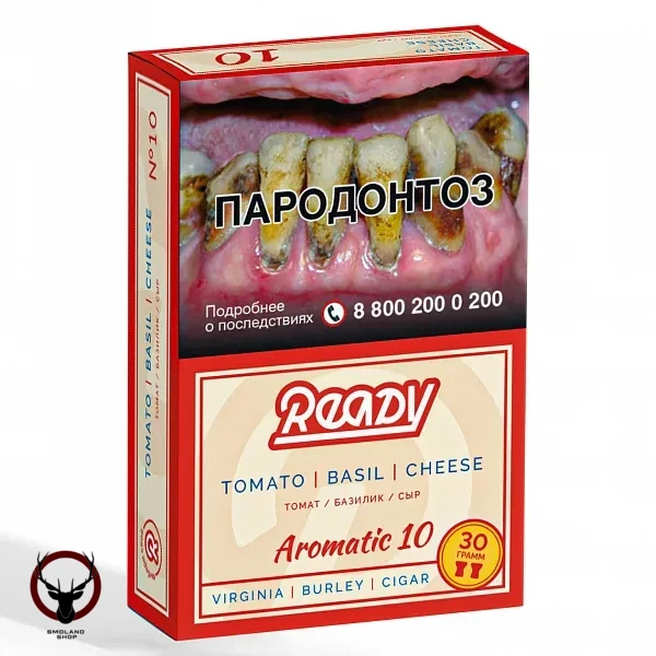 Табак для кальяна Ready 30гр №10 Tomato Basil Cheese МРК