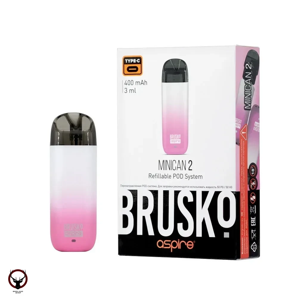 Электронная система BRUSKO Minican 2 (400 mAh) розово-белый градиент