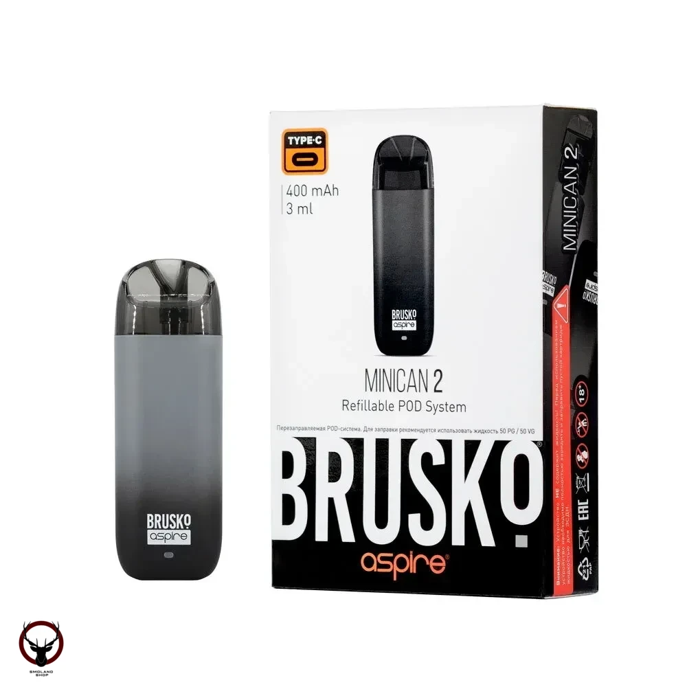 Электронная система BRUSKO Minican 2 (400 mAh) чёрно-серый градиент