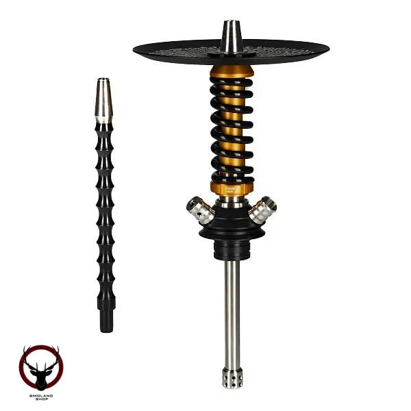 Кальян MAMAY CUSTOMS Coilover Micro золото-чёрный (грав. Лампасы) (без колбы)