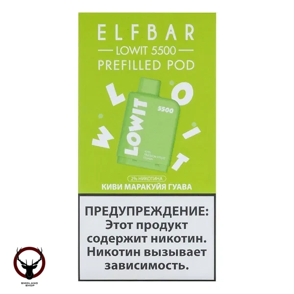 Картридж Elf Bar Lowit 5500 20 мг, 12 мл Киви маракуйя гуава МРК