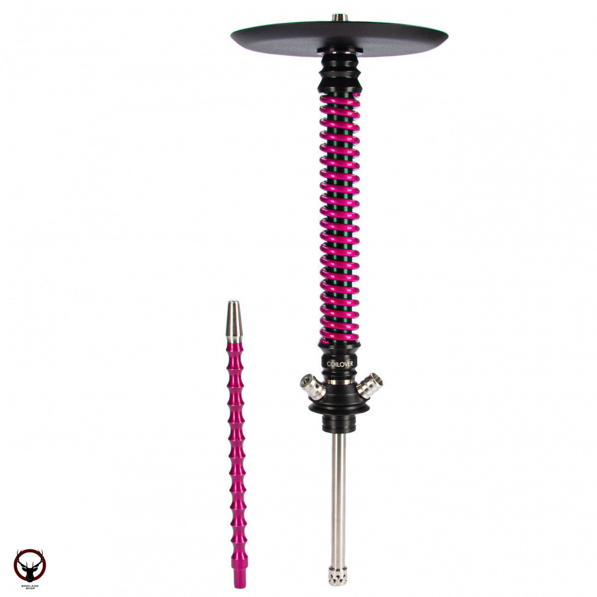 Кальян MAMAY CUSTOMS Coilovers чёрно-розовый лак (грав. иллюзия) (без колбы)