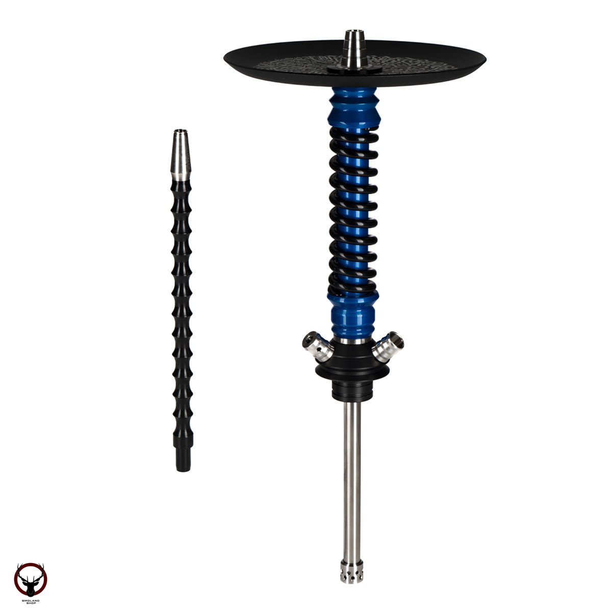 Кальян MAMAY CUSTOMS Coilovers MINI голубой лак - черный (грав. Лампасы) (без колбы)