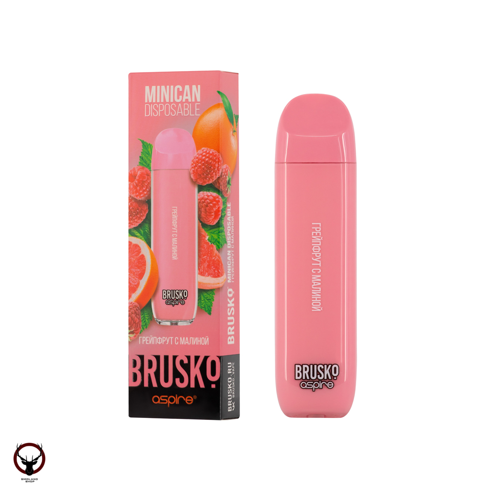 Электронная сигарета BRUSKO Minican Грейпфрут с малиной (1500 затяжек)