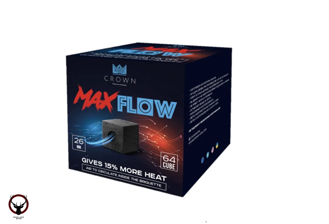 Уголь Crown Maxflow кокосовый 64 шт (26 мм)