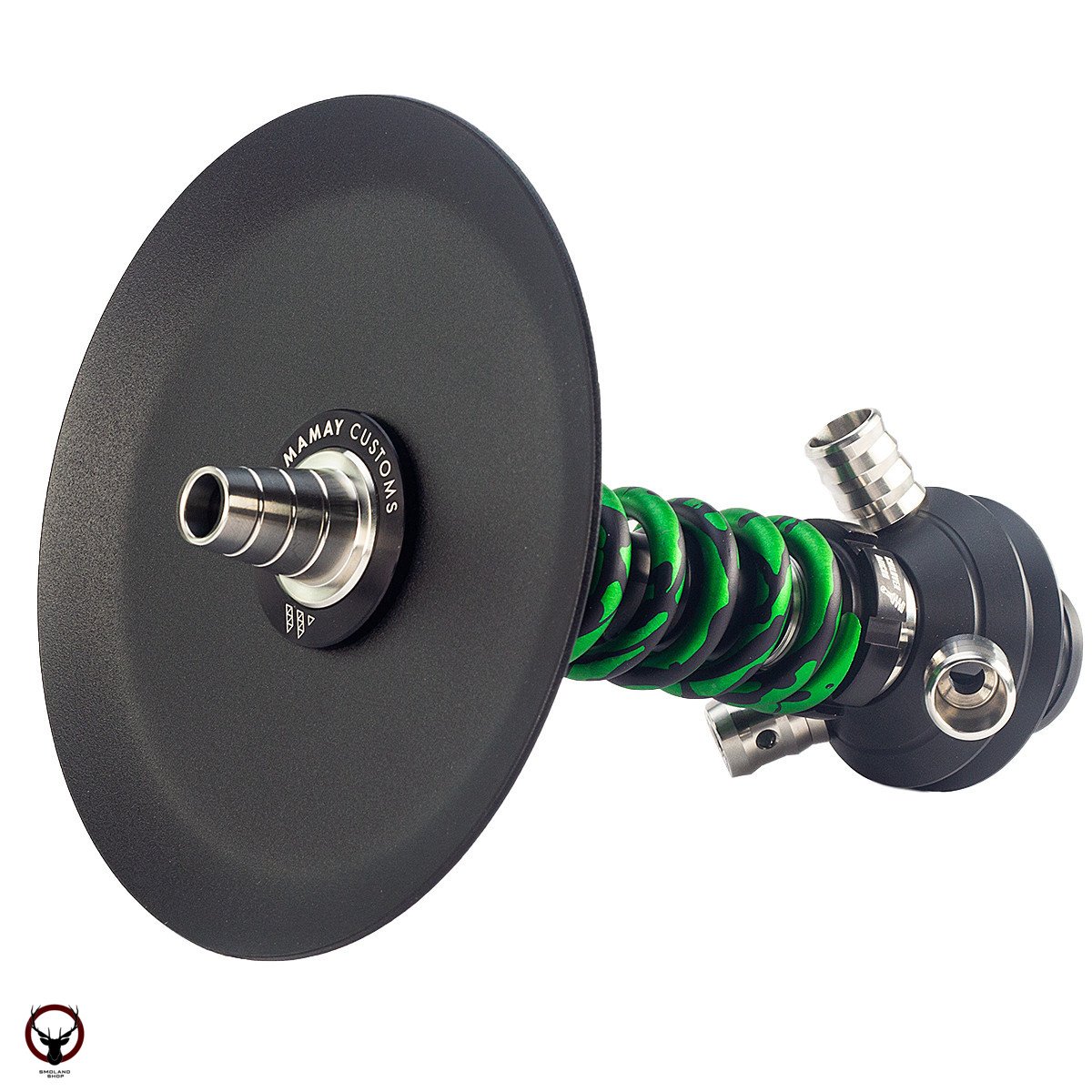 Кальян MAMAY CUSTOMS Coilover Micro зелёно-чёрный сплеш (без колбы)