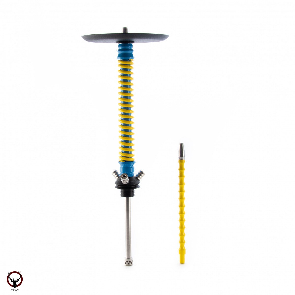Кальян MAMAY CUSTOMS Coilovers сине-жёлтый (грав. Лампасы) (без колбы) 1