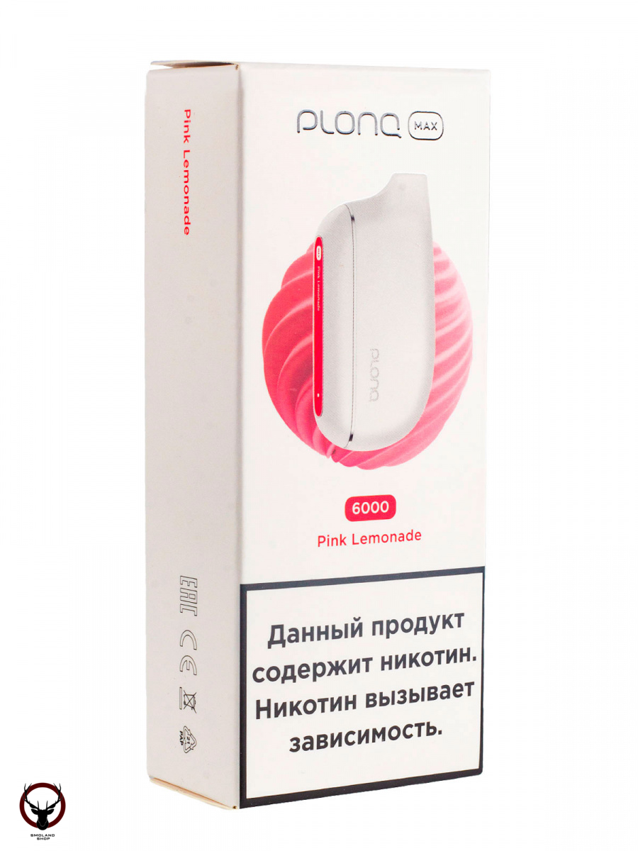 Электронная сигарета PLONQ MAX Pink Lemonade (6000 затяжек) 20 мг