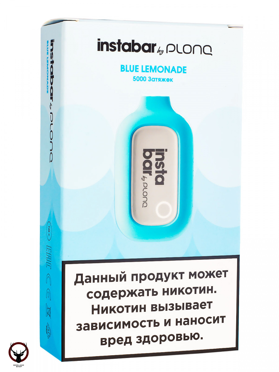 Электронная сигарета PLONQ INSTABAR Blue Lemonade (5000 затяжек) 20 мг