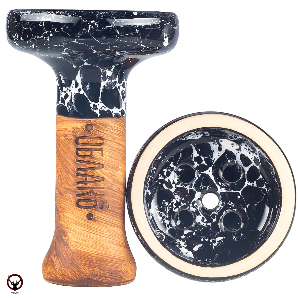 Чашка Облако Black Glaze Top чёрно-белый мрамор