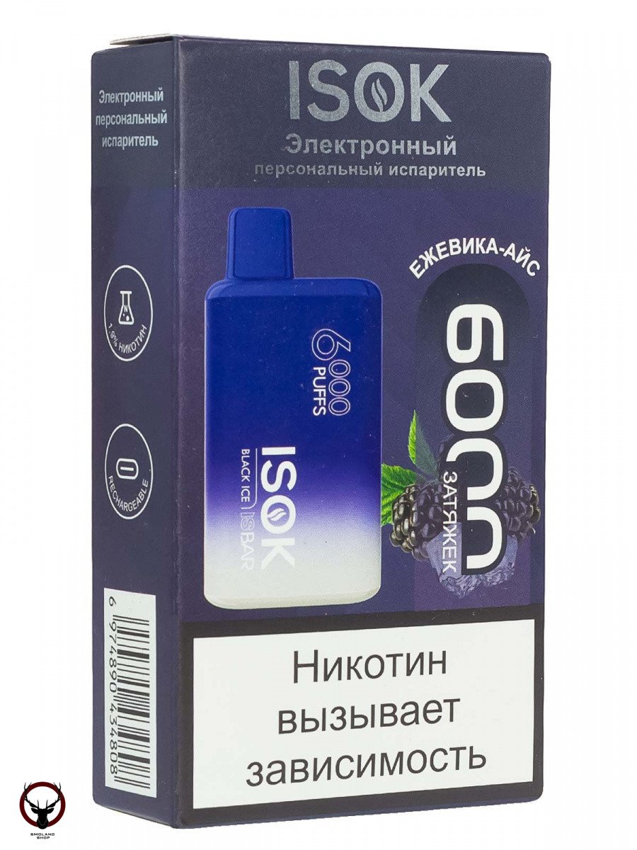 ISOK ISBAR Ежевика Айс (6000 затяжек) МРК