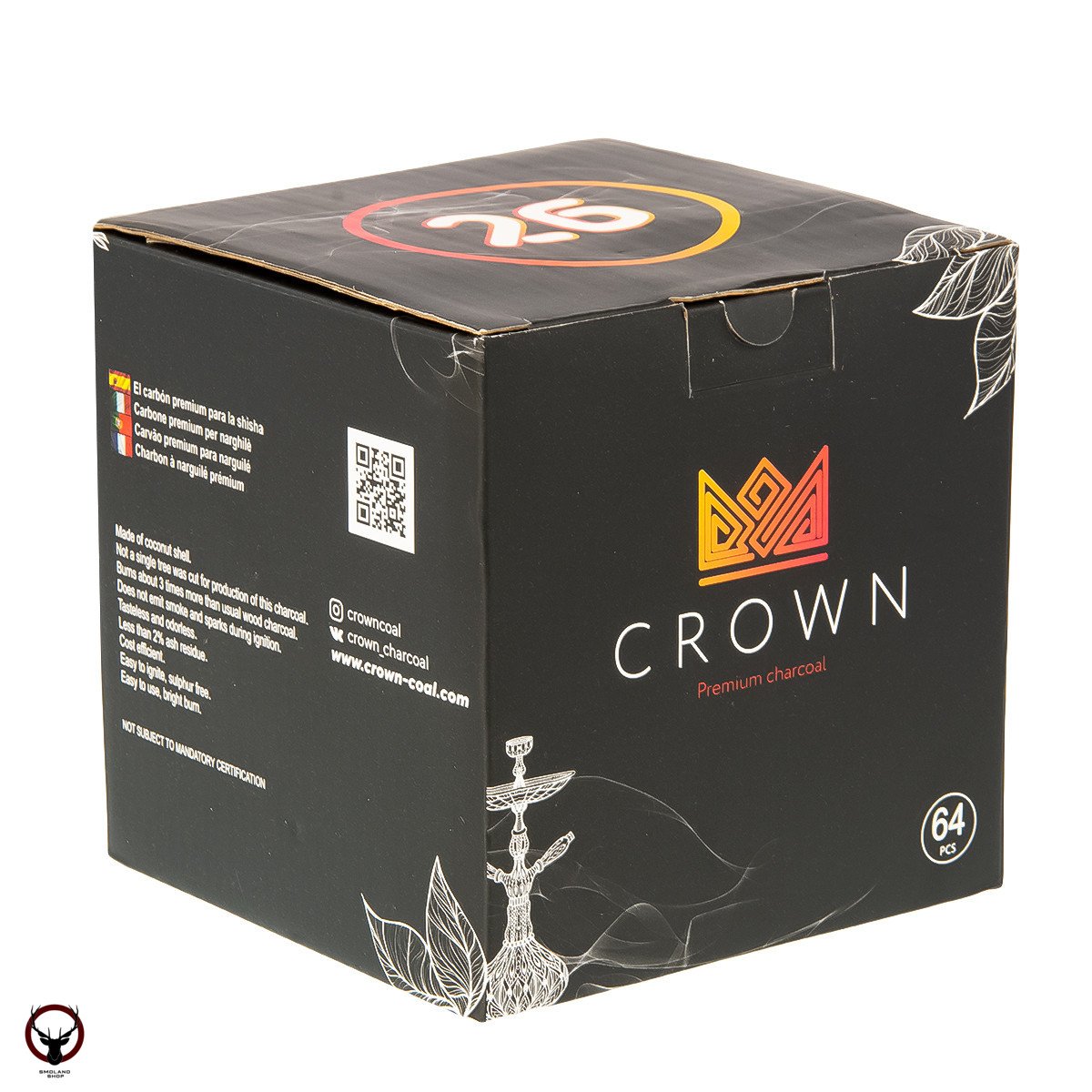 Уголь Crown кокосовый 64 шт (26 мм)
