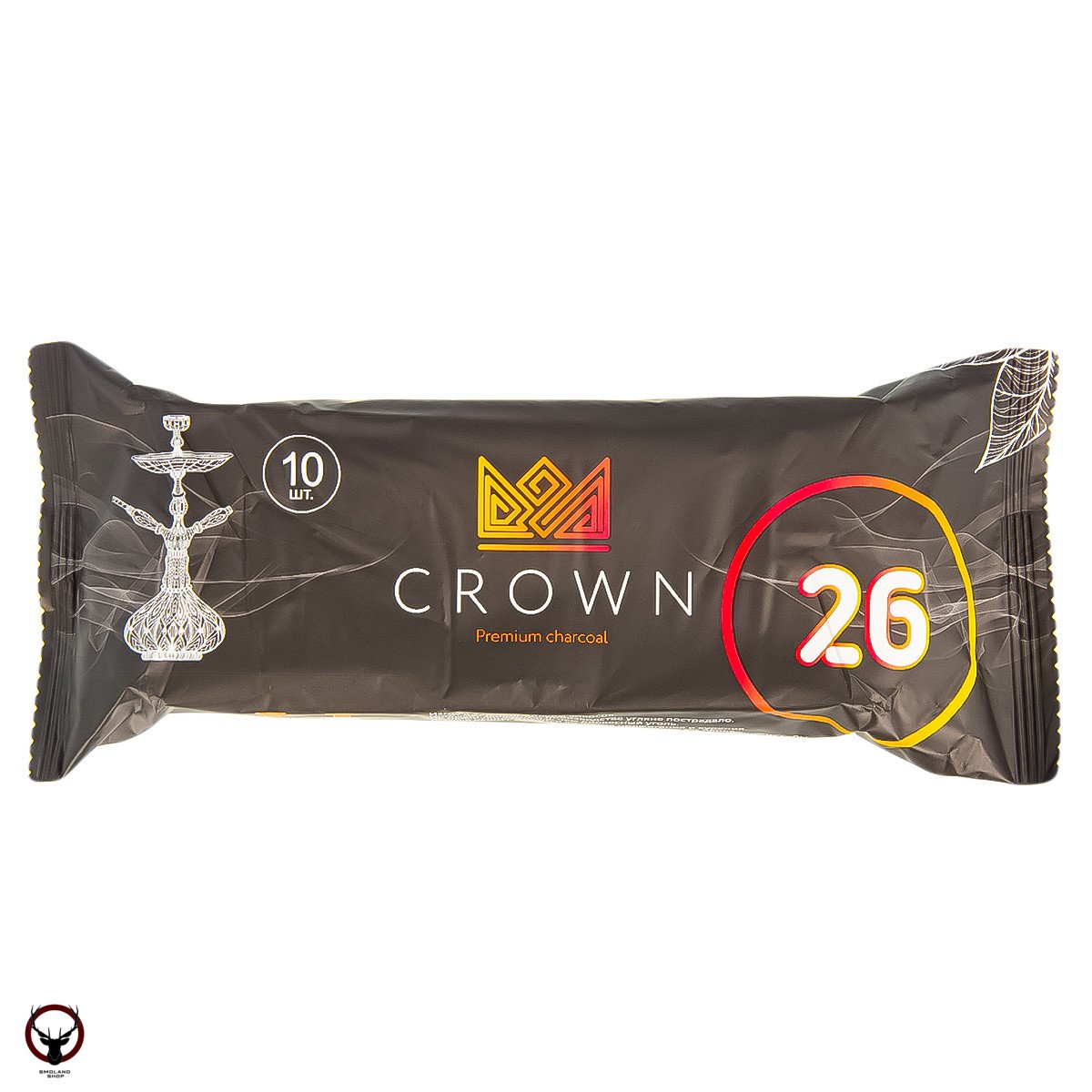 Уголь Crown кокосовый 10 шт (26 мм)