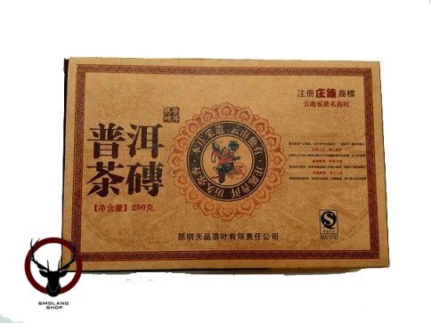Чай Пуэр Шу фарбика Kunming Tianpin Tea, 2007 год, 250 гр (кирпич), 1 шт.