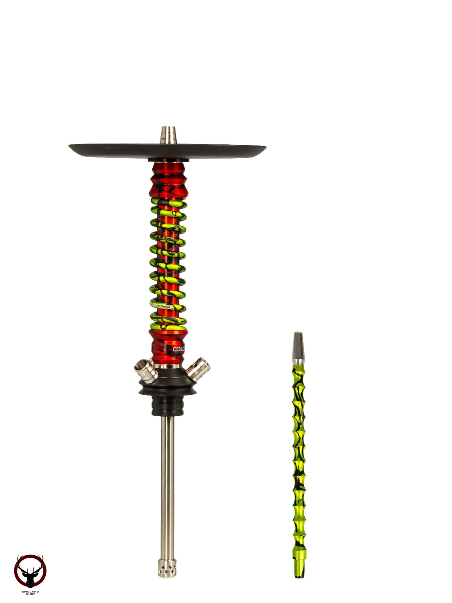 Кальян MAMAY CUSTOMS Coilovers MINI красный сплеш-салатовый сплеш (без колбы)