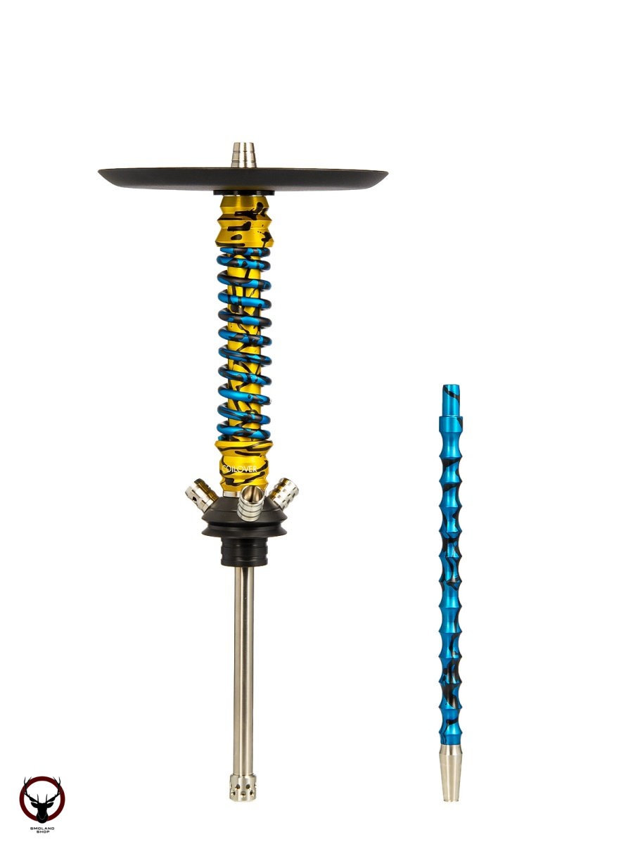 Кальян MAMAY CUSTOMS Coilovers MINI золотой сплеш-голубой сплеш (без колбы)
