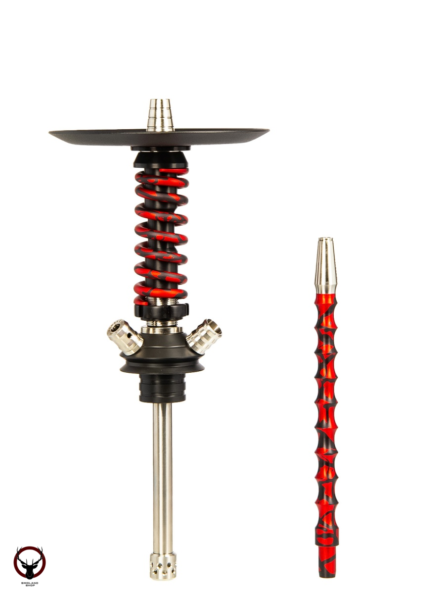 Кальян MAMAY CUSTOMS Coilover Micro чёрно-красный сплеш (без колбы)