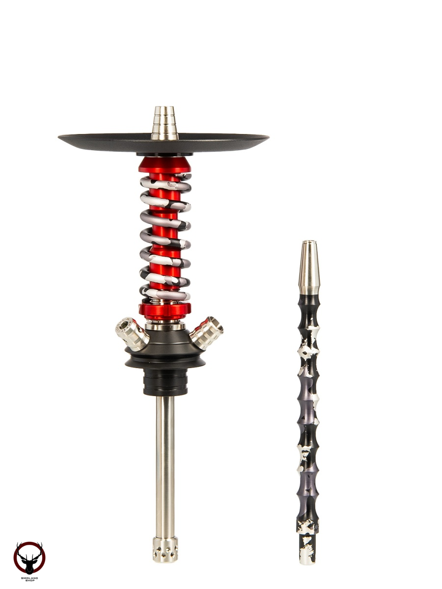 Кальян MAMAY CUSTOMS Coilover Micro красно-серый камуфляж (без колбы)