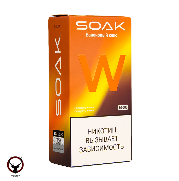 Электронная сигарета SOAK W Банановый кекс 10000 затяжек