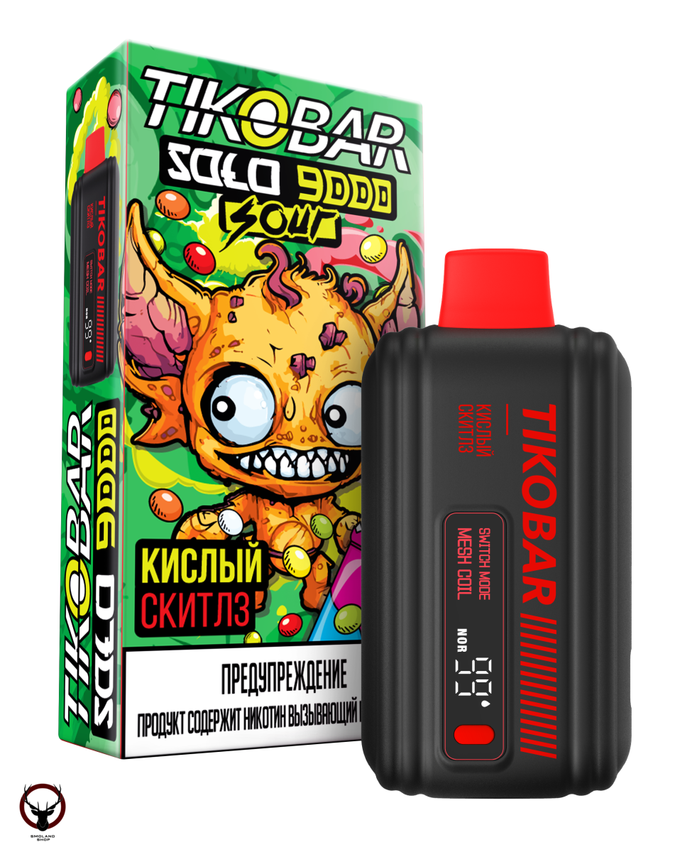 Электронная сигарета TIKOBAR SOLO Кислые Конфеты 9000 затяжек