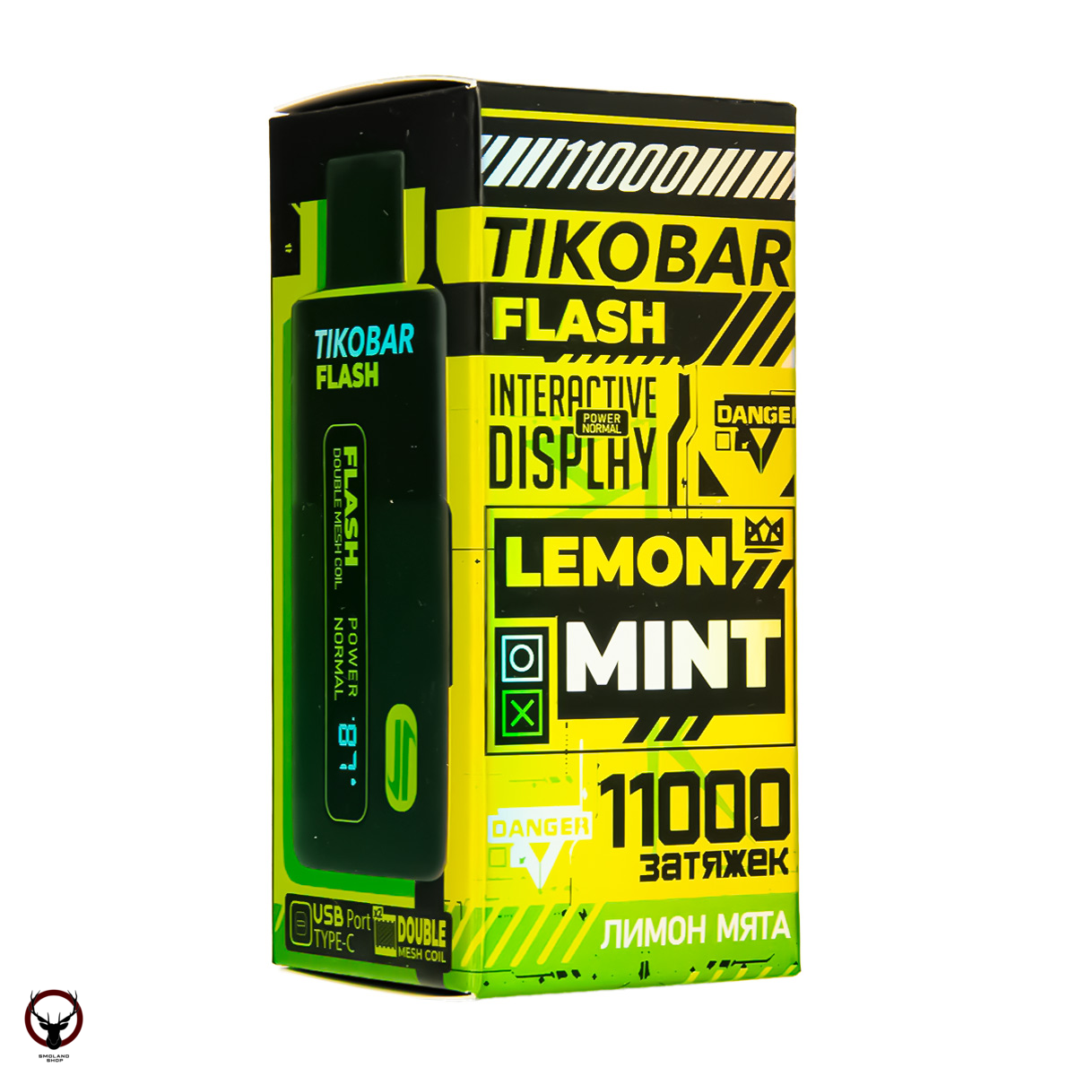 Электронная сигарета TIKOBAR FLASH Лимон Мята 11000 затяжек