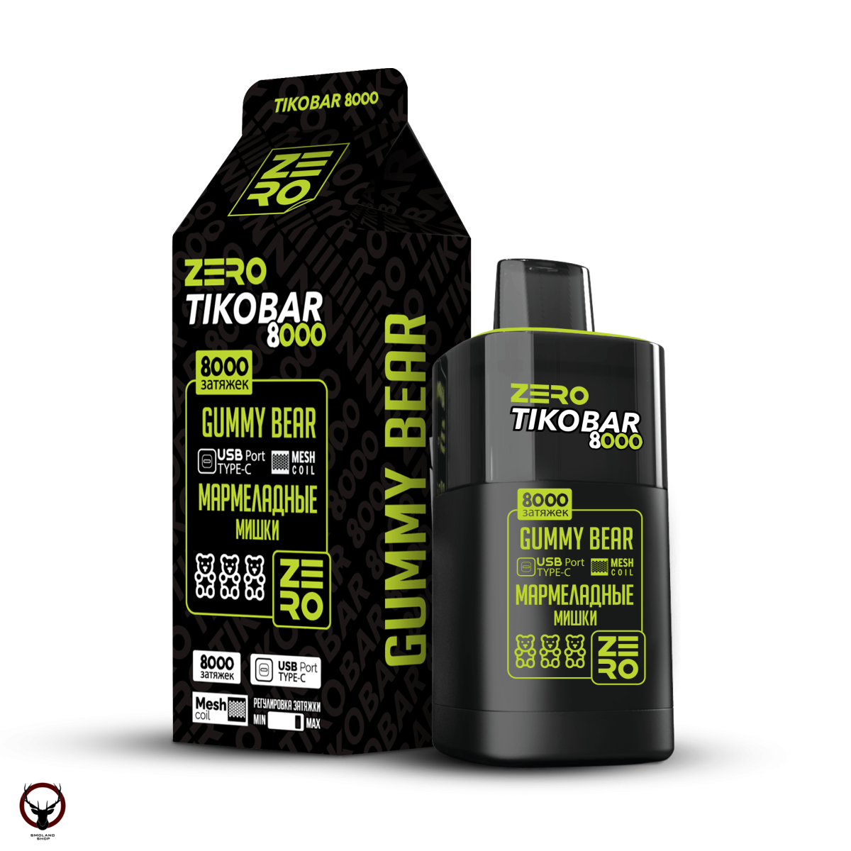 Электронная сигарета TIKOBAR ZERO Мармеладные Мишки 8000 затяжек
