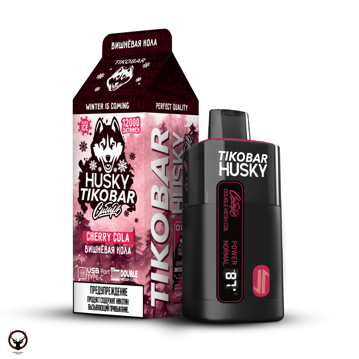 Электронная сигарета TIKOBAR HUSKY Сибирь Вишневая кола 12000 затяжек