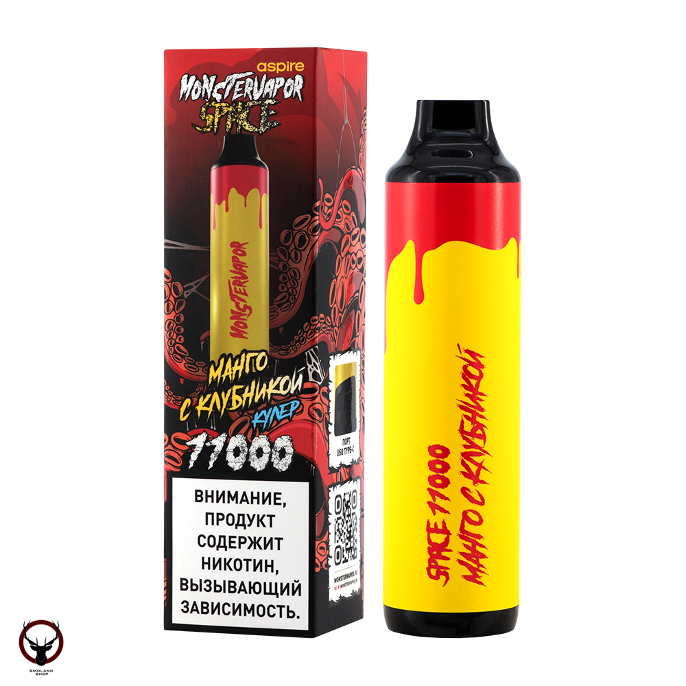 Электронная сигарета MONSTERVAPOR SPACE Манго и клубника (11000 затяжек)