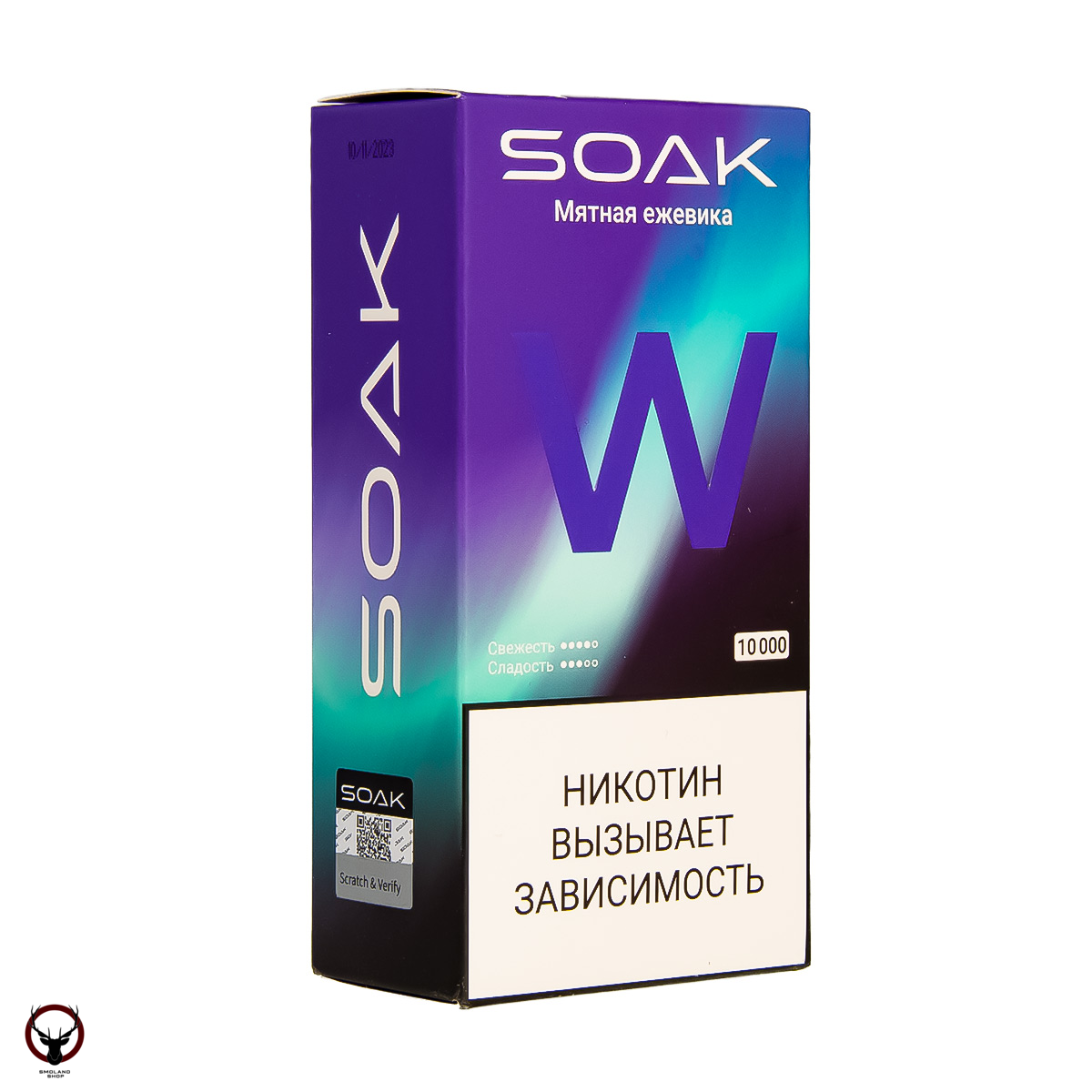 Электронная сигарета SOAK W Мятная ежевика 10000 затяжек