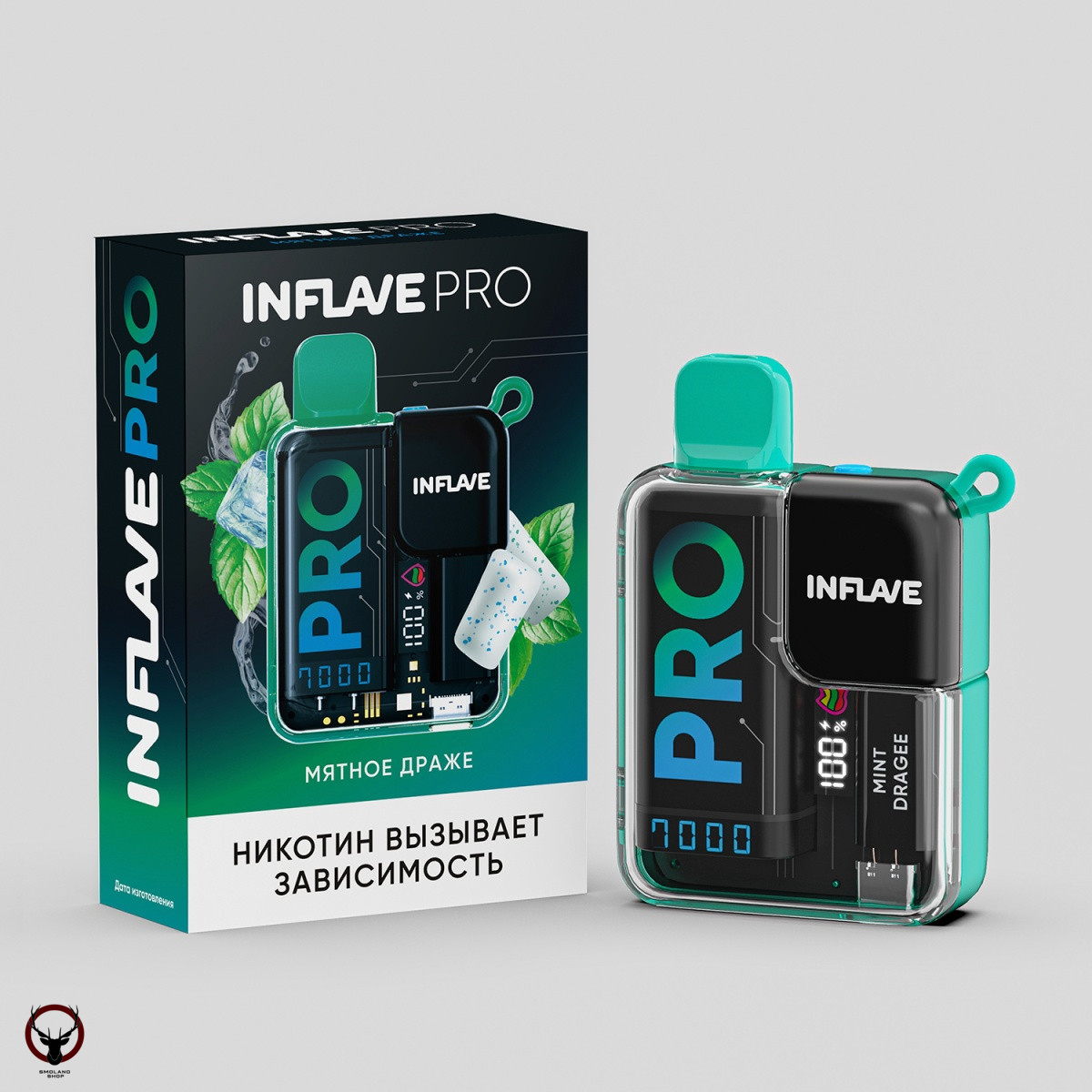 Электронная сигарета INFLAVE PRO Мятное драже (7000 затяжек)